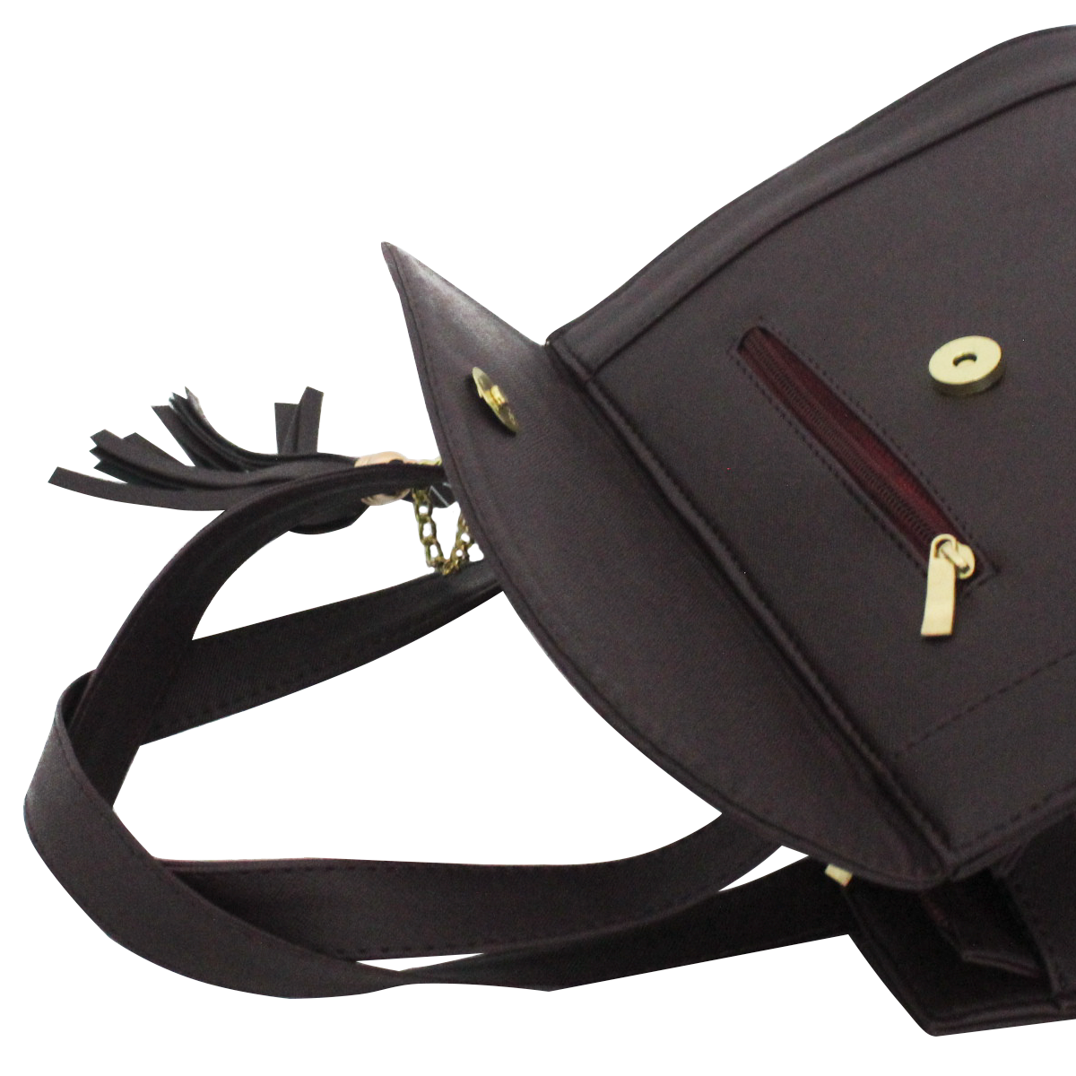 Foto 4 | Bolsa Satchel Rbcollection 141132 color Vino para Mujer