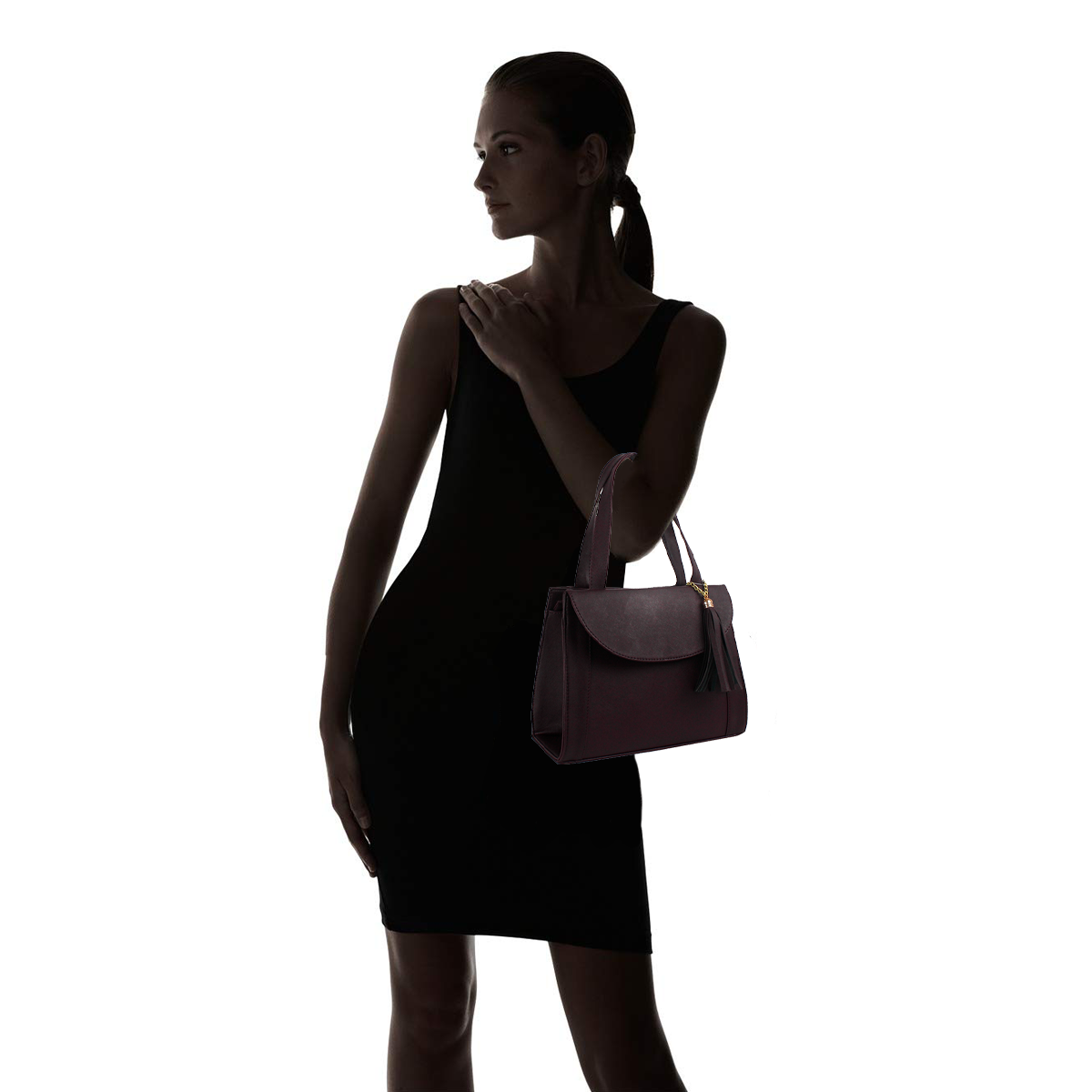 Foto 5 | Bolsa Satchel Rbcollection 141132 color Vino para Mujer