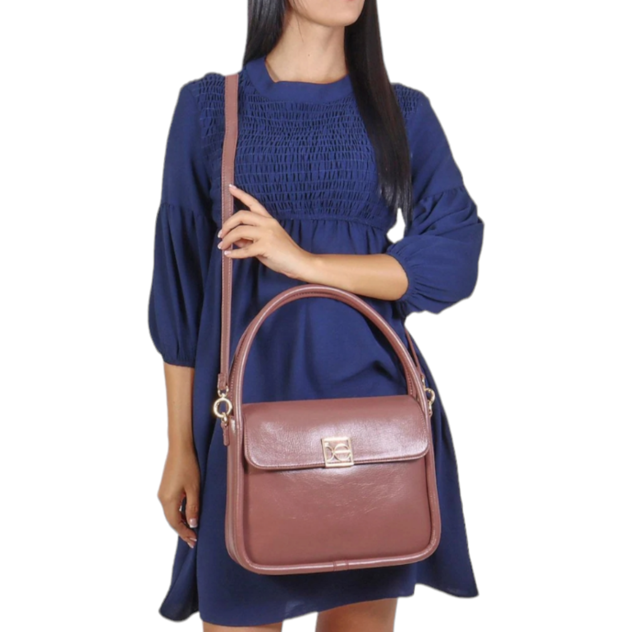 Foto 6 | Bolso Satchel Cloe Marrón