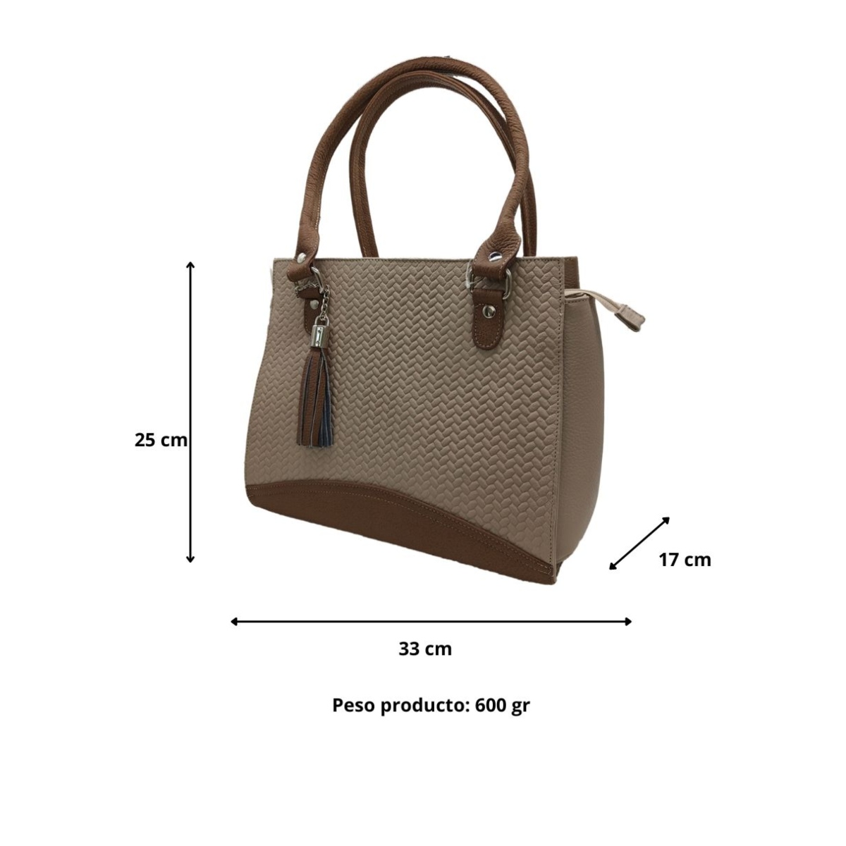 Foto 6 pulgar | Bolsa Fana Gabrielle en Piel Genuina Beige