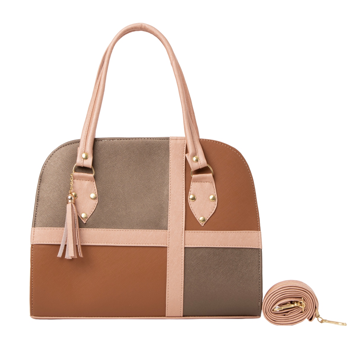 Bolsa Fana Ilma Color Antimonio / Camel Hermosa