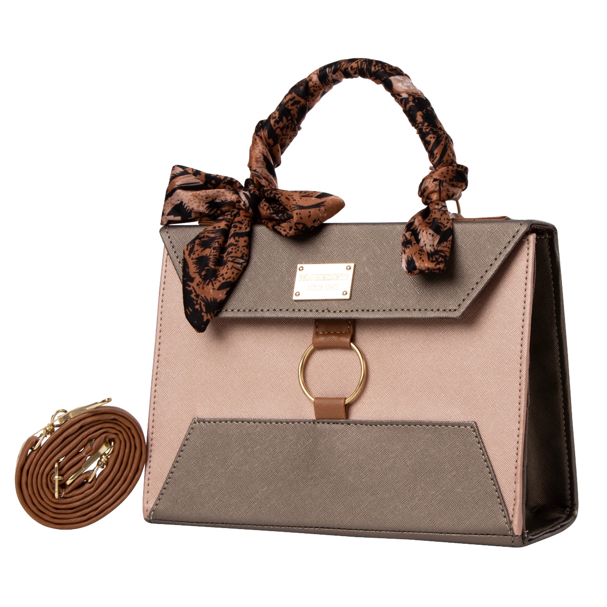 Foto 2 | Bolsa Fana Minerva Color Oro/antimonio Con Asas