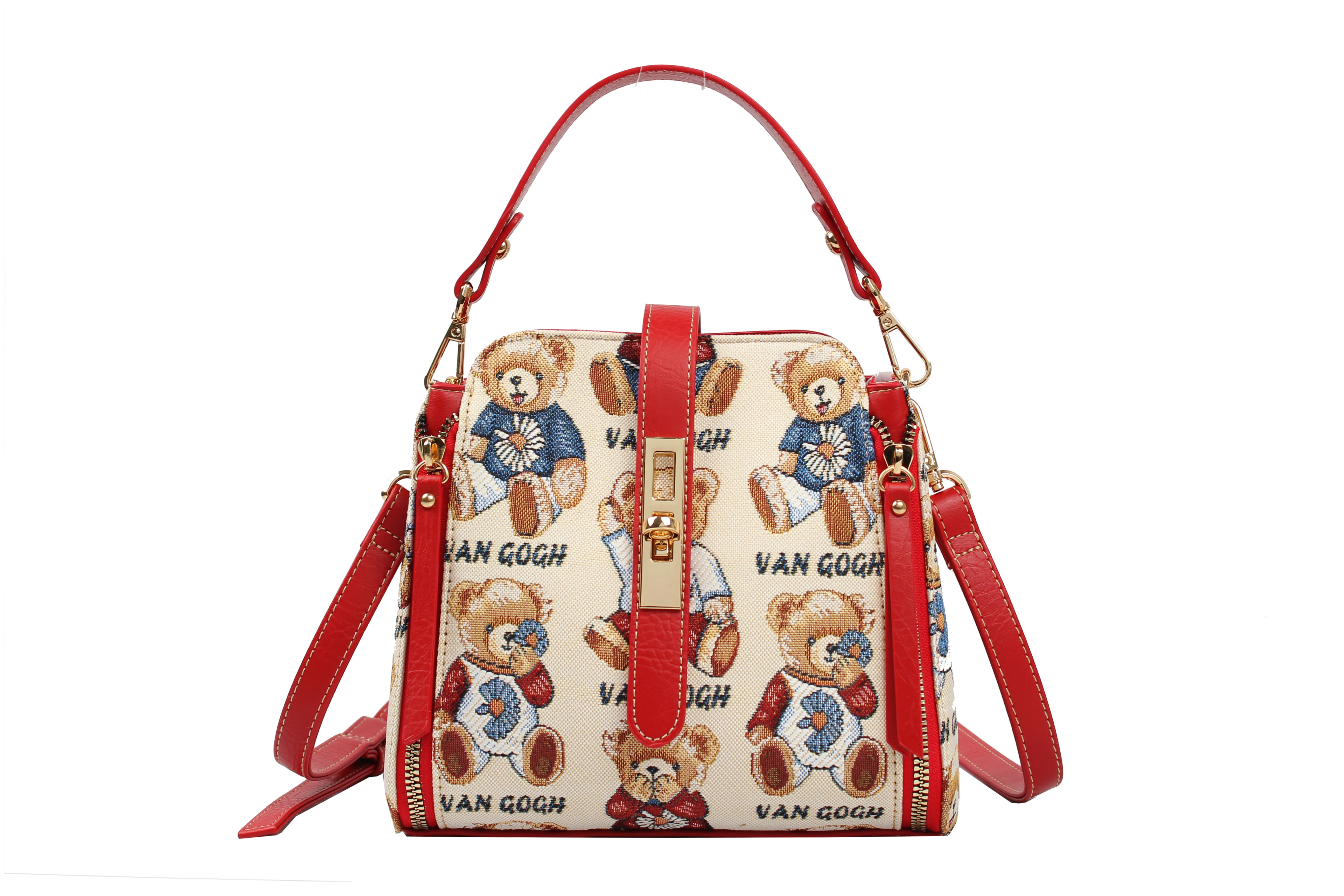 Bolso Satchel Van Gogh Bear By Henney Bear V096 Camomile - Elegancia y Arte en un Solo Producto