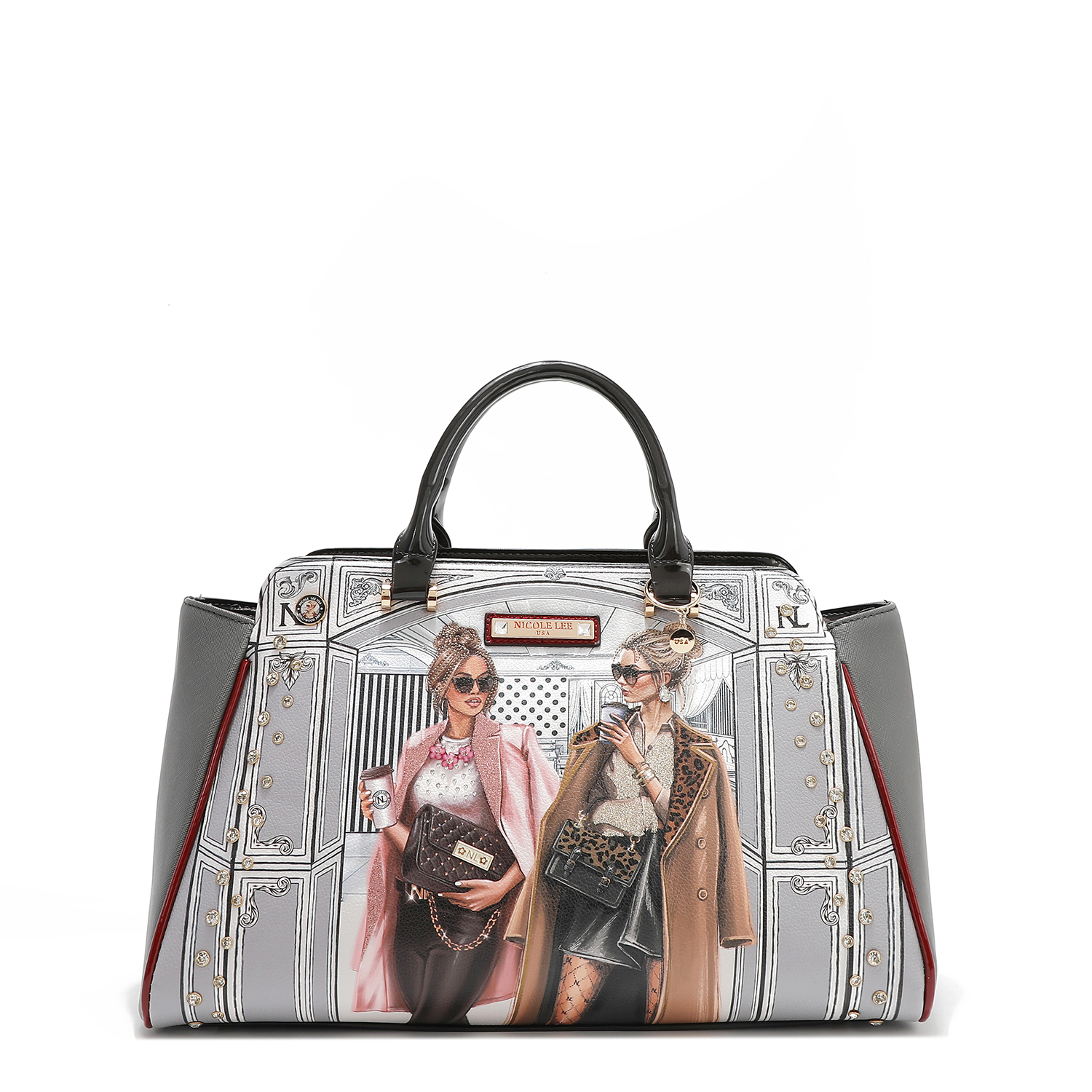 Foto 2 pulgar | Bolsa Satchel Nicole Lee Print Ladie Night Aplicaciones Fw24