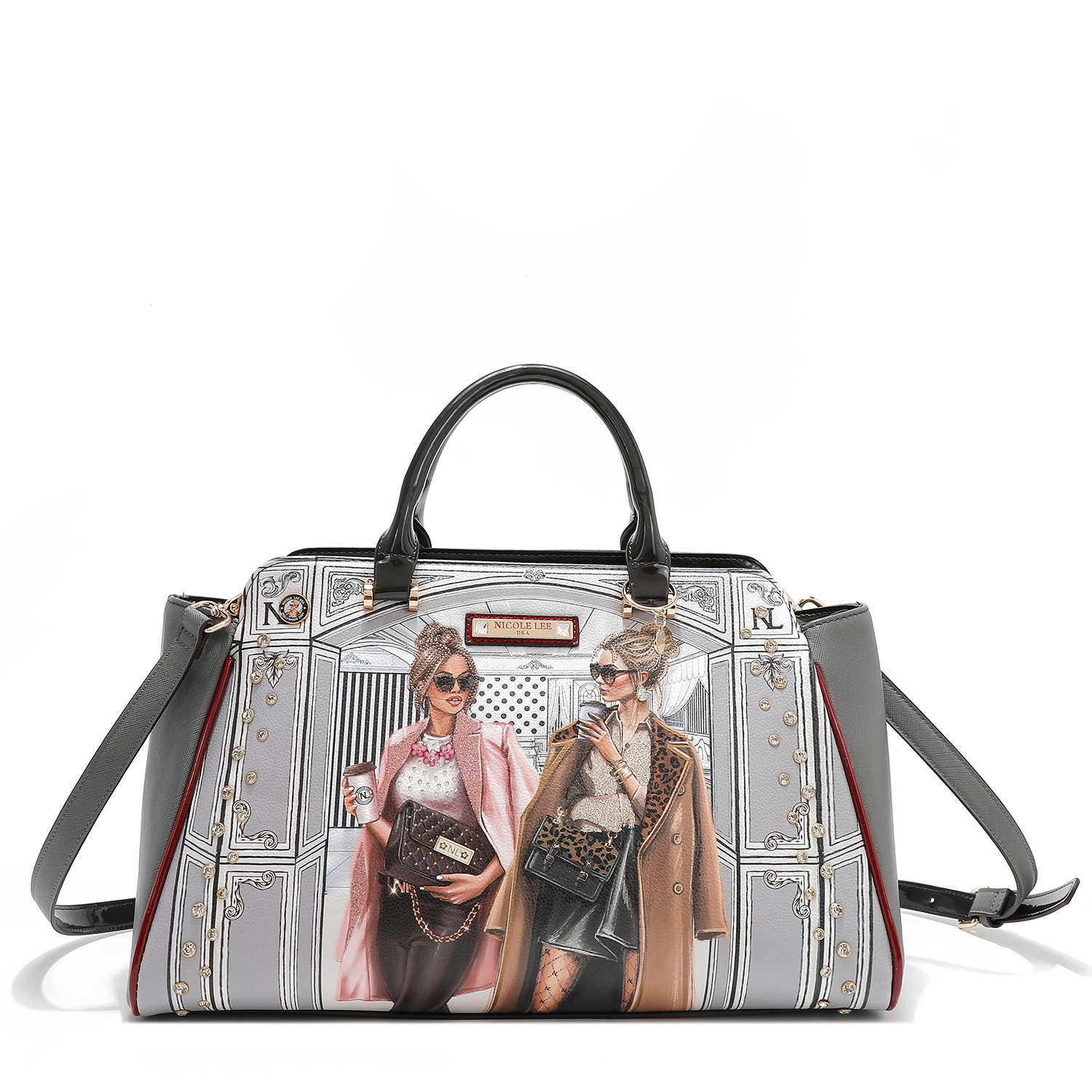 Foto 5 pulgar | Bolsa Satchel Nicole Lee Print Ladie Night Aplicaciones Fw24