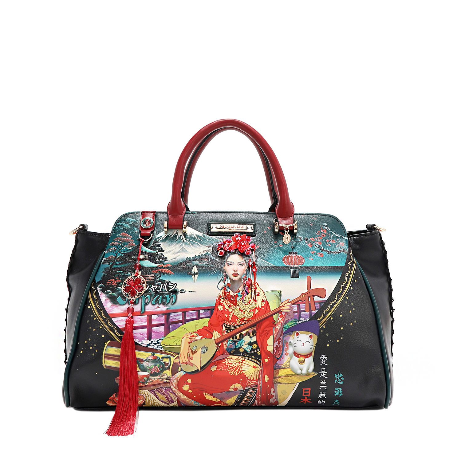 Foto 2 pulgar | Bolsa Satchel Nicole Lee Estampada Akiko La Belleza