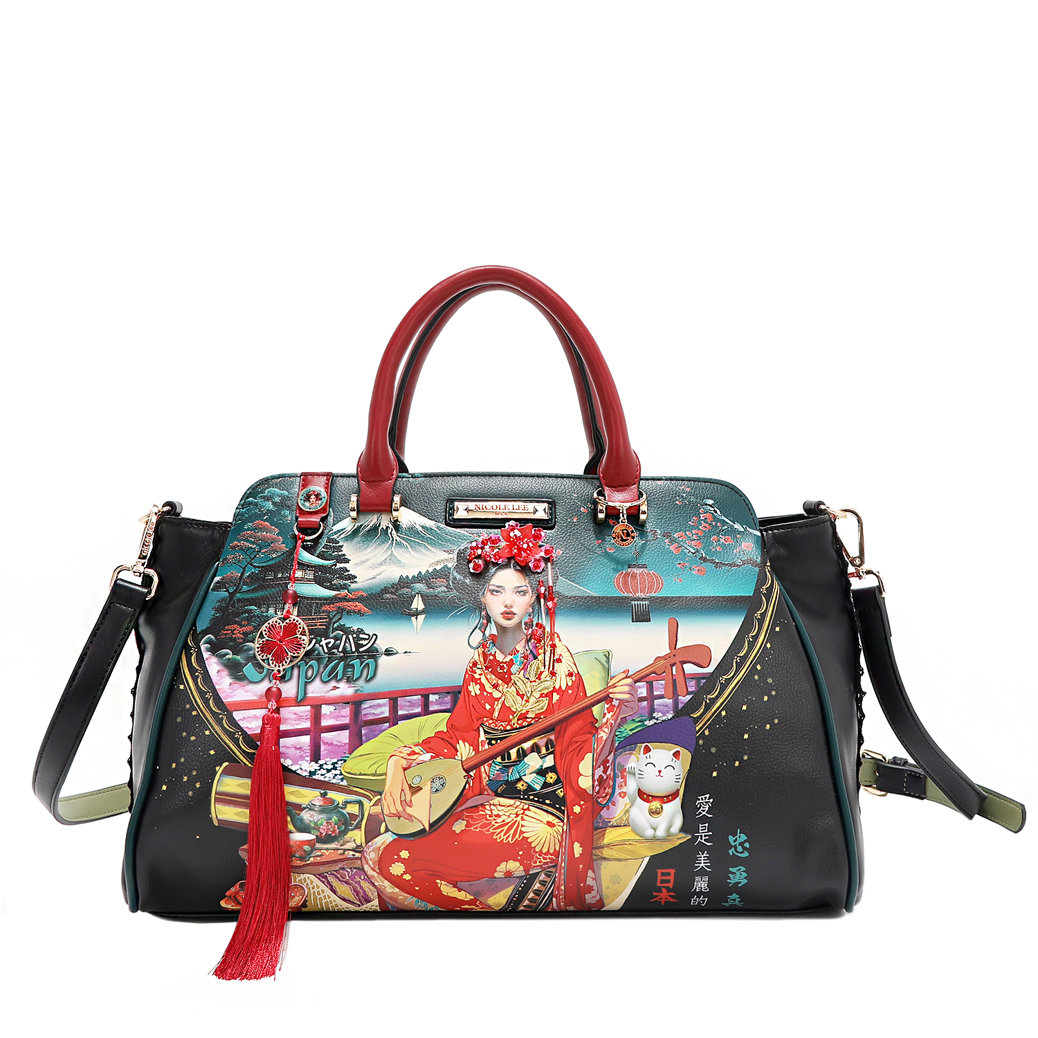 Foto 6 pulgar | Bolsa Satchel Nicole Lee Estampada Akiko La Belleza
