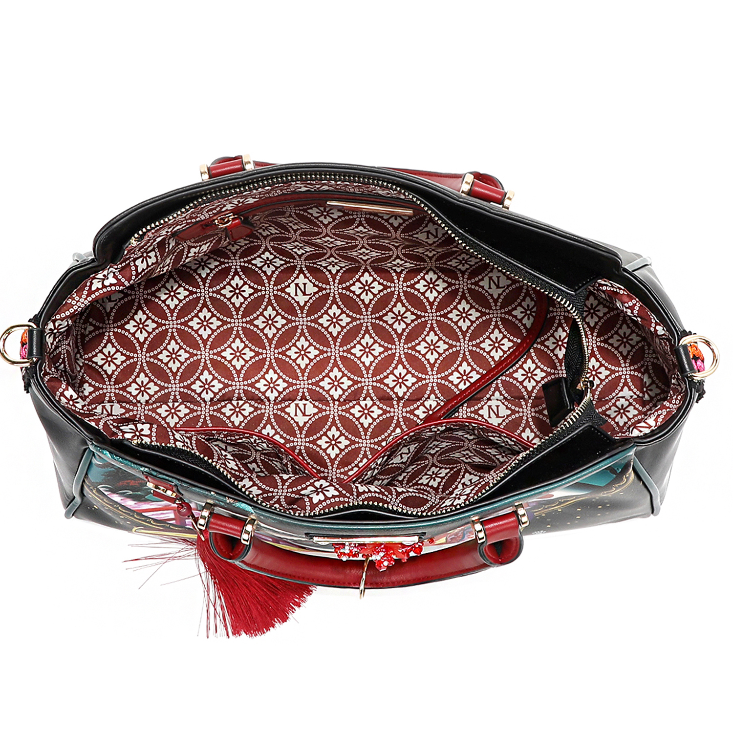 Foto 7 pulgar | Bolsa Satchel Nicole Lee Estampada Akiko La Belleza
