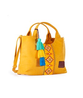 Foto 5 | Bolso A Ángelozano Tipo Satchel De Mujer Con Telar Artesanal Modelo Izamal Color Mostaza