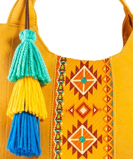 Foto 6 | Bolso A Ángelozano Tipo Satchel De Mujer Con Telar Artesanal Modelo Izamal Color Mostaza
