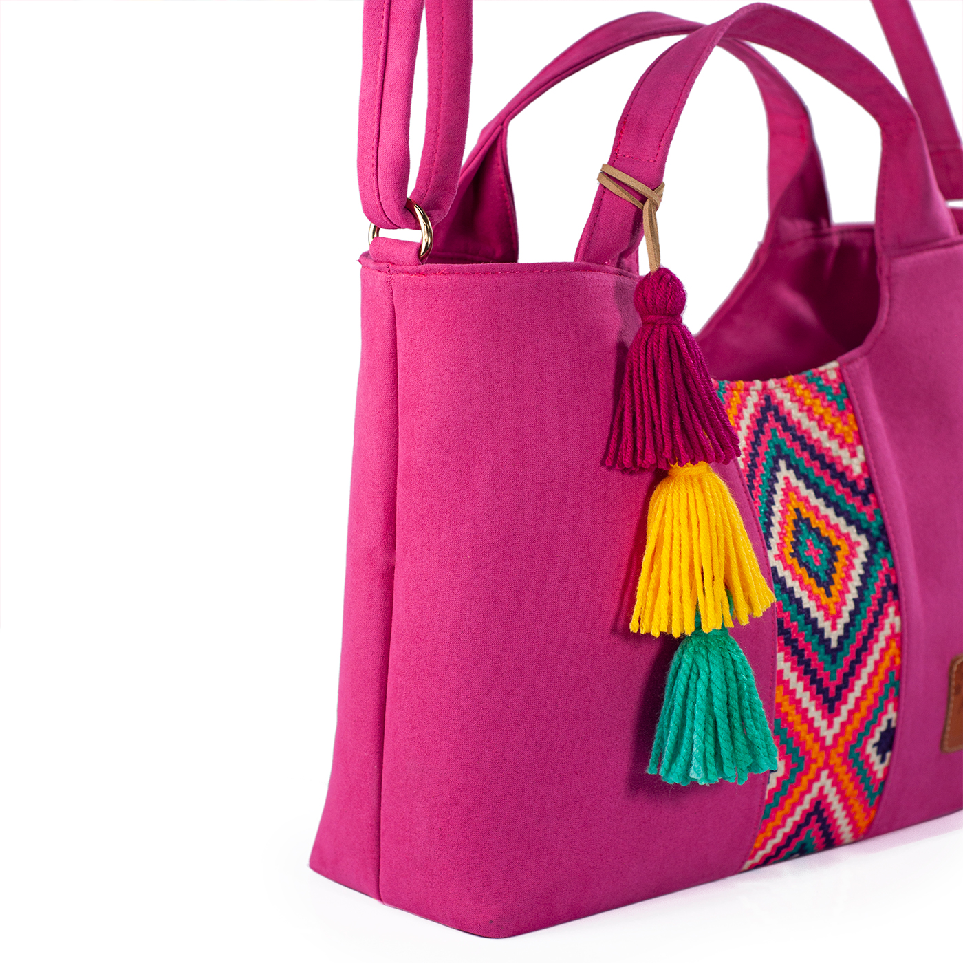 Foto 6 pulgar | Bolso A Ángelozano Tipo Satchel De Mujer Con Telar Artesanal Modelo Izamal Color Fiusha