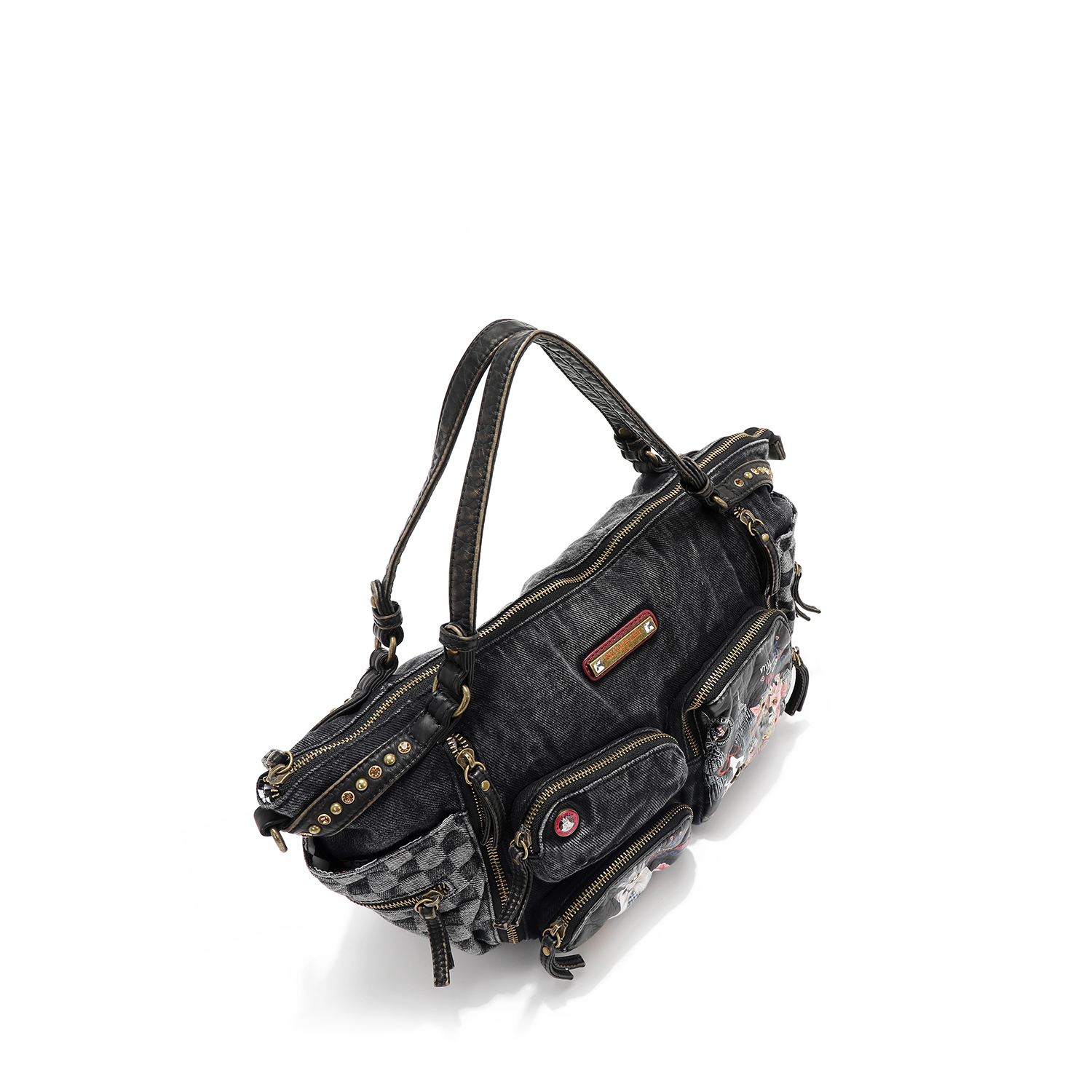 Foto 5 pulgar | Bolsa Satchel Nicole Lee Mezclilla Print Family Year