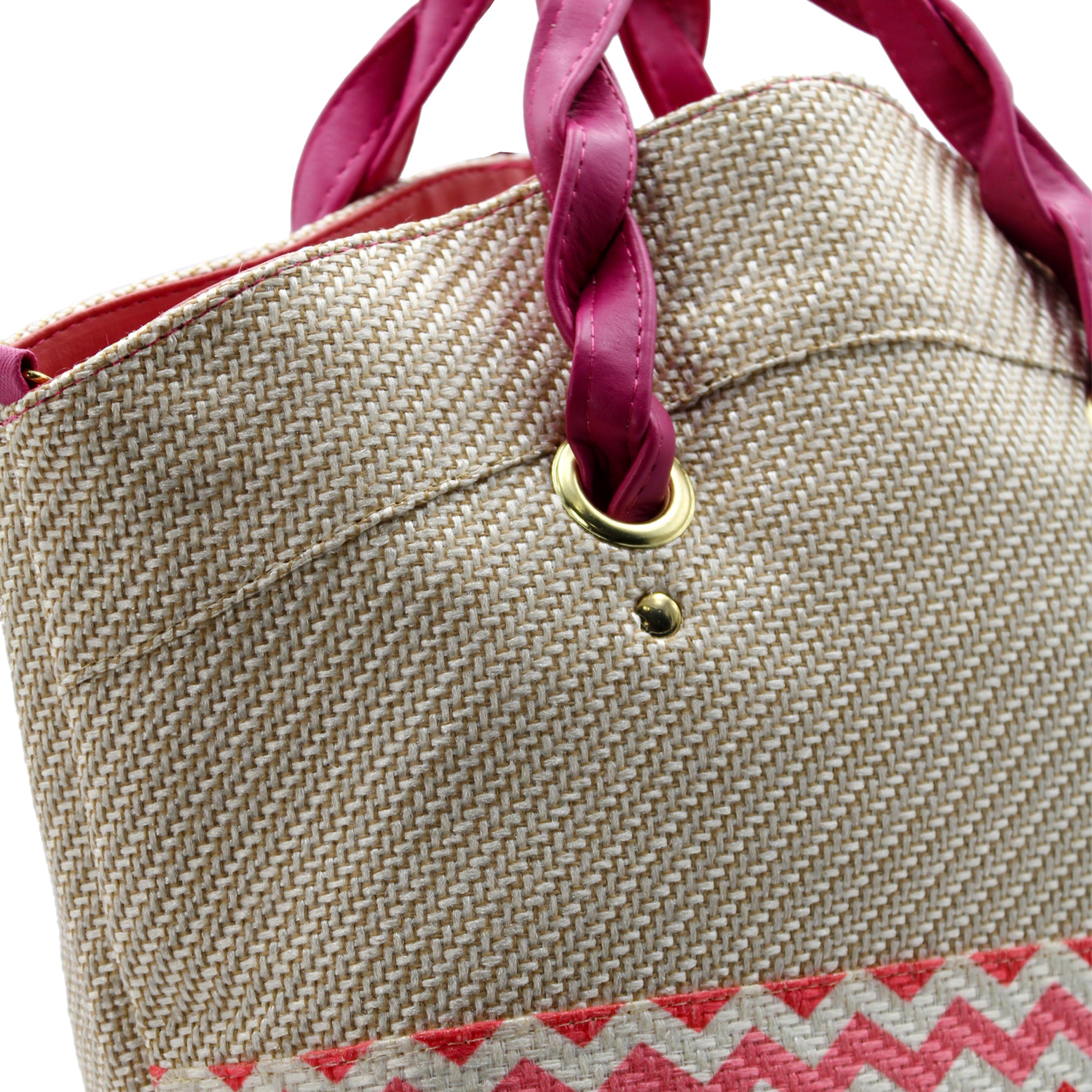 Foto 5 pulgar | Bolsa Satchel Exterior Textil Color Beige  Para Mujer De Rbbasics