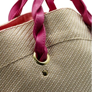 Foto 5 | Bolsa Satchel Exterior Textil Color Beige Para Mujer De Rbbasics