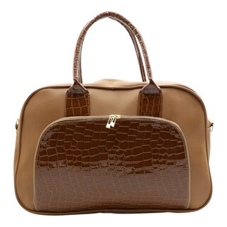 Foto 1 | Bolsa Satchel Exterior Piel Vegana Color Café Para Mujer De Rbbasics