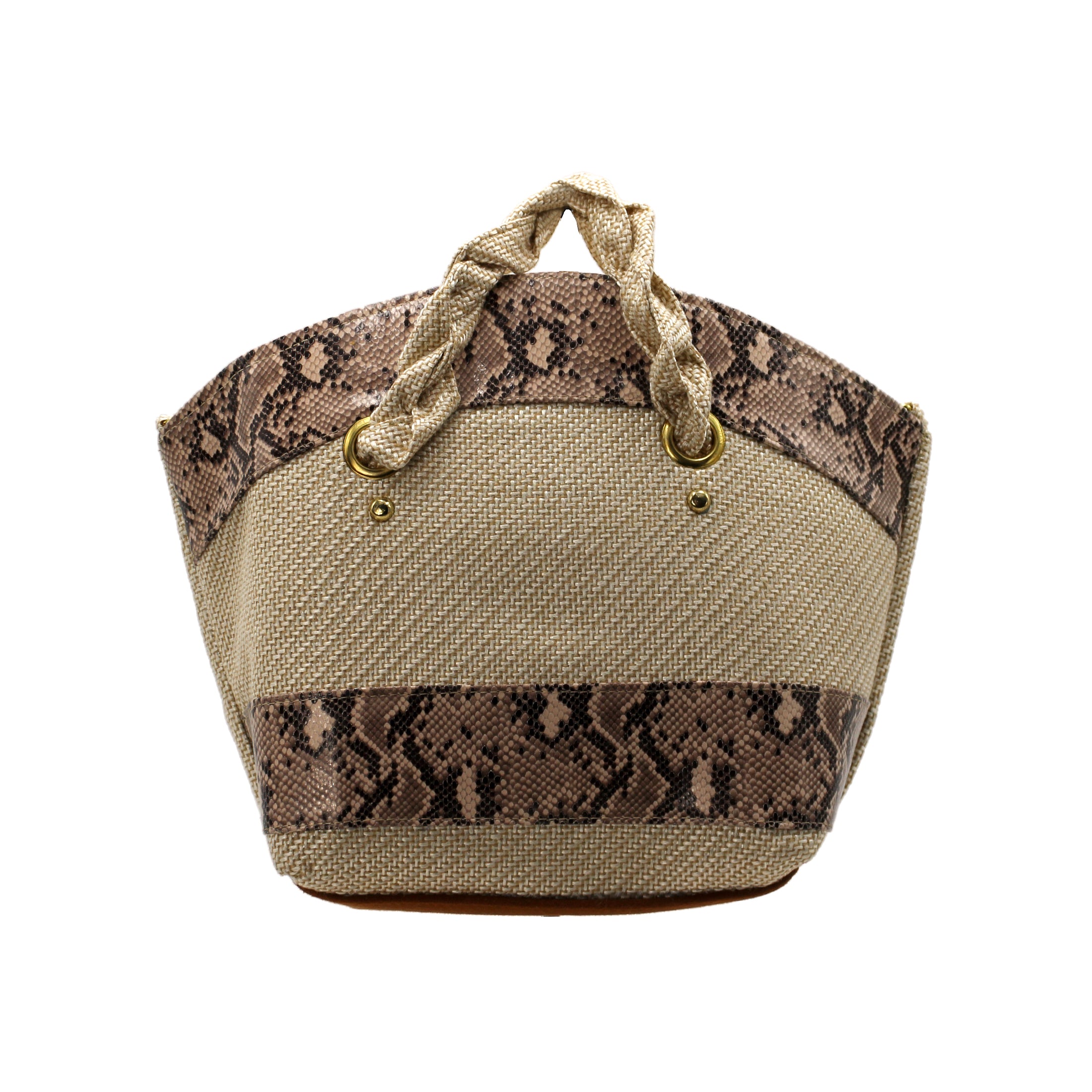 Bolsa Satchel Exterior Textil Color Beige  Para Mujer De Rbbasics