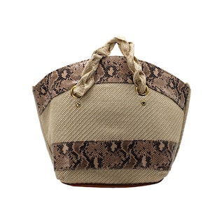 Foto 1 | Bolsa Satchel Exterior Textil Color Beige Para Mujer De Rbbasics