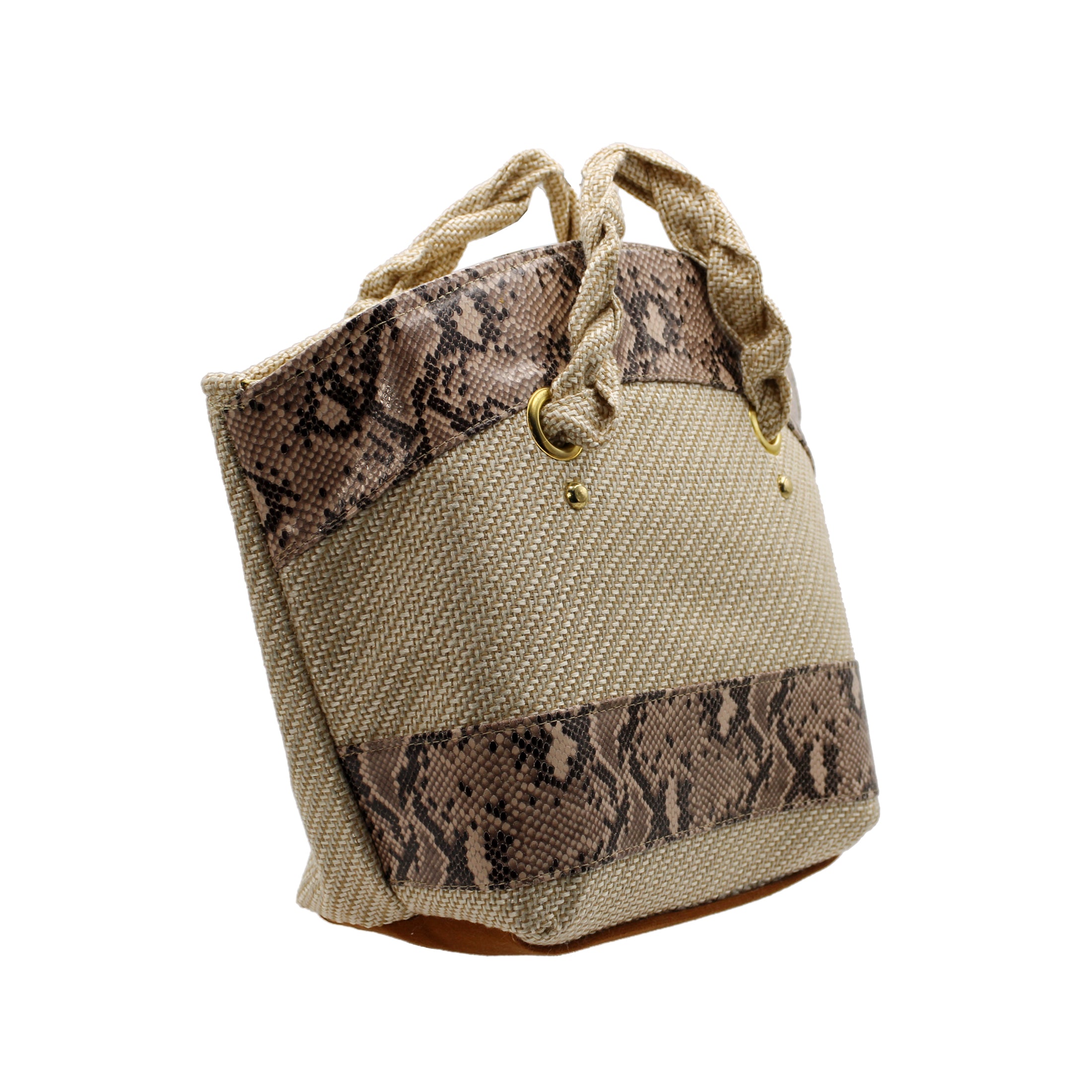 Foto 2 | Bolsa Satchel Exterior Textil Color Beige  Para Mujer De Rbbasics