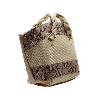 Foto 2 | Bolsa Satchel Exterior Textil Color Beige Para Mujer De Rbbasics