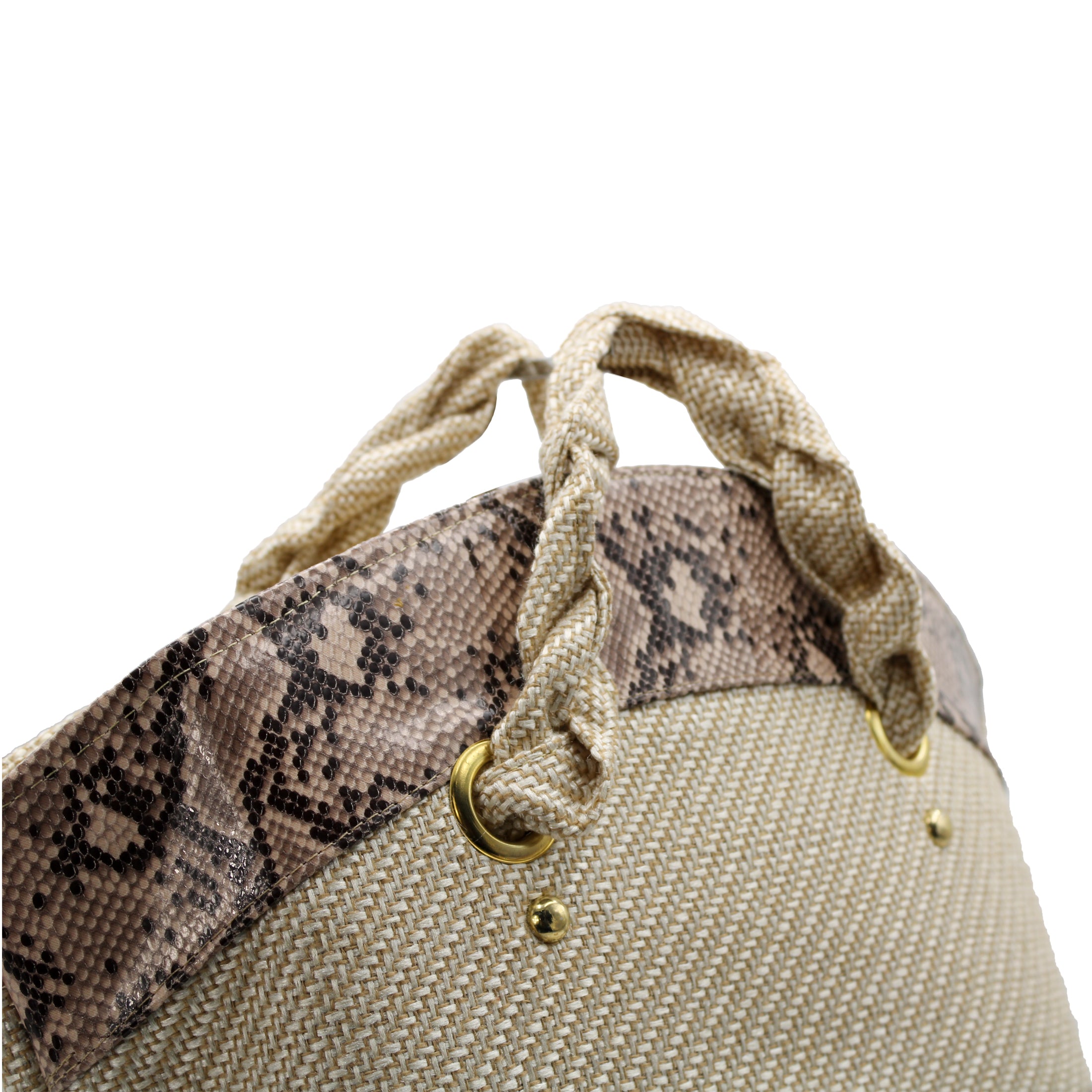 Foto 4 | Bolsa Satchel Exterior Textil Color Beige  Para Mujer De Rbbasics