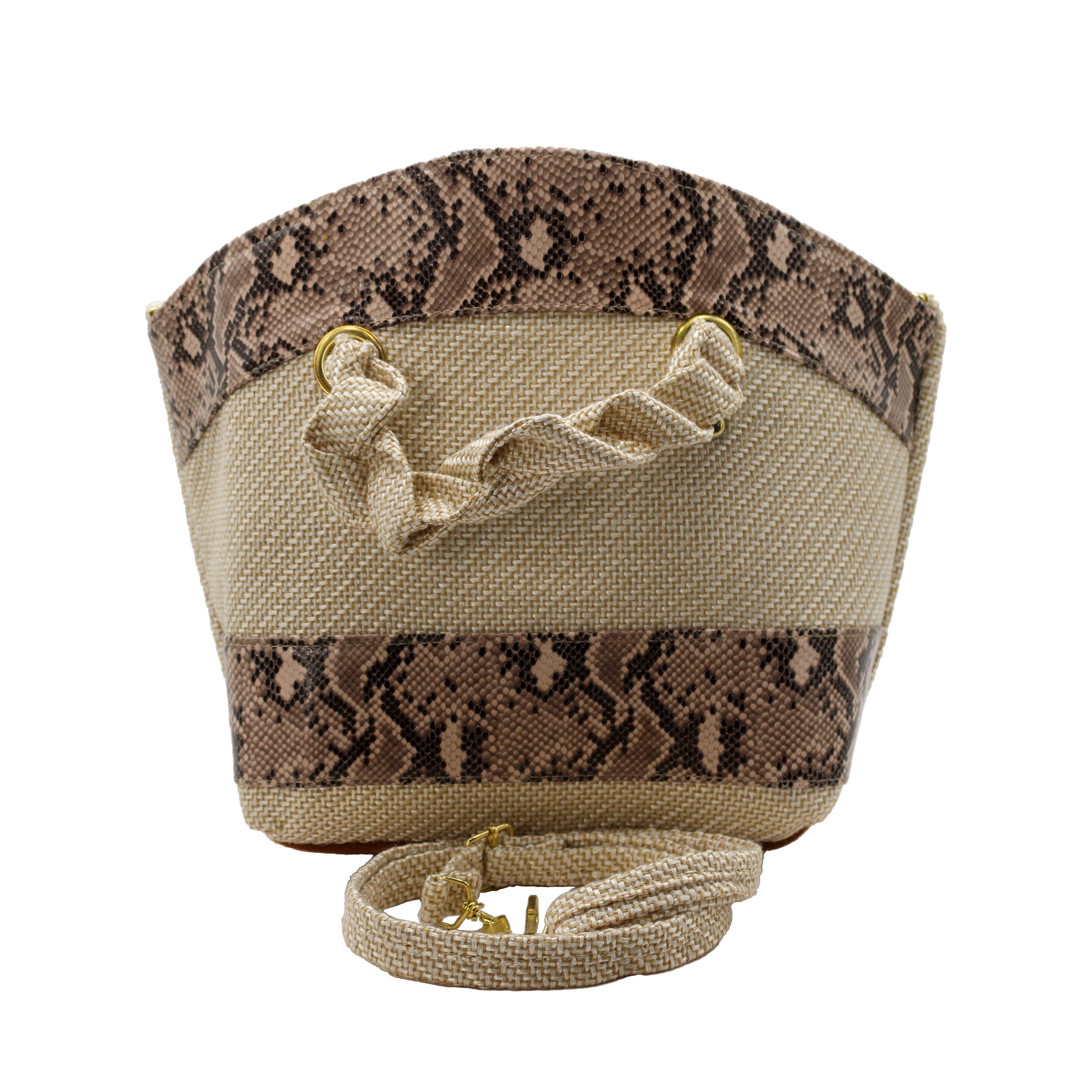 Foto 5 | Bolsa Satchel Exterior Textil Color Beige  Para Mujer De Rbbasics