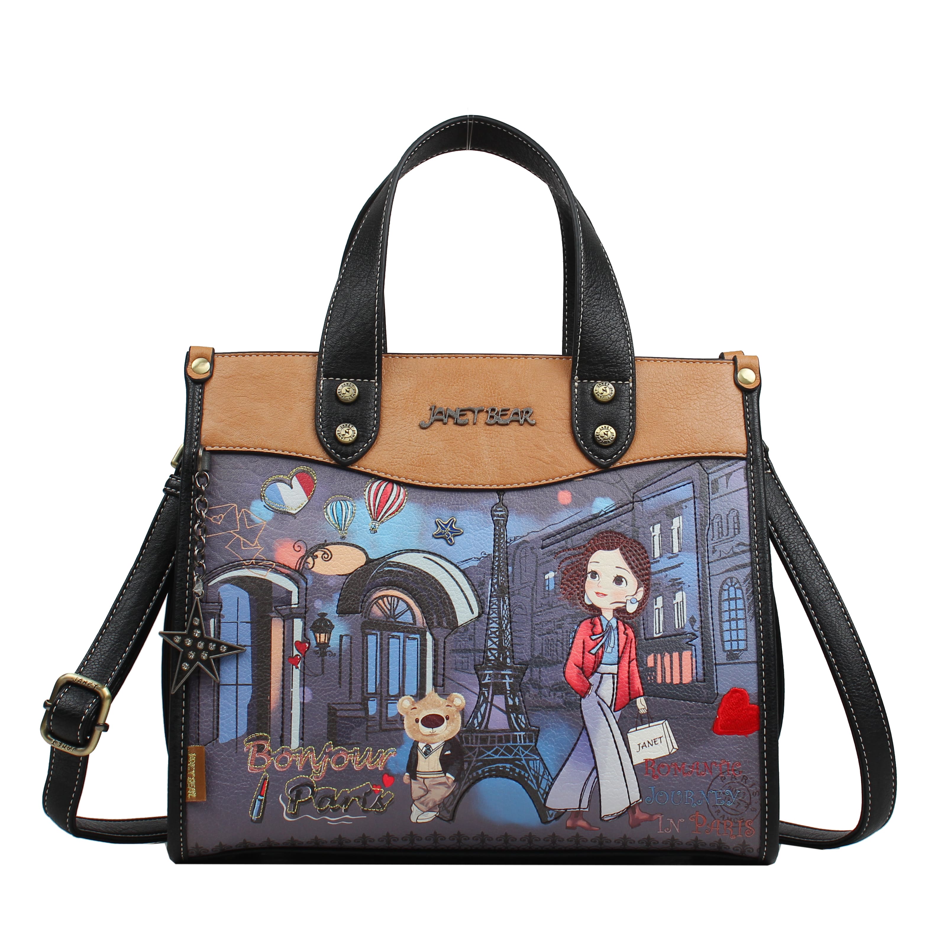 Foto 2 pulgar | Bolso Satchel Janet Bear Paris Dream J001a