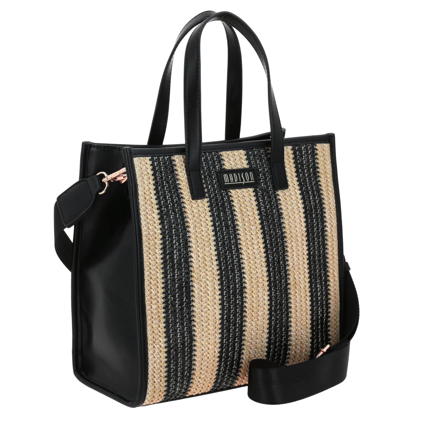 Foto 7 pulgar | Satchel Negro Madison Chepina