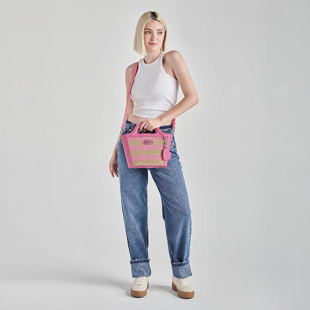 Foto 9 pulgar | Satchel Rosa Barbie By Gorett Raquel Rosa
