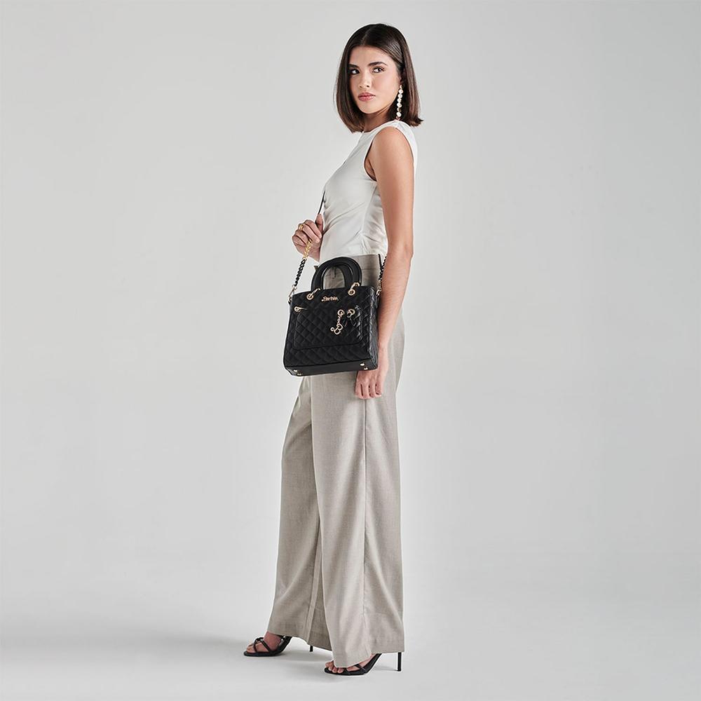 Foto 9 pulgar | Satchel Negro Barbie By Gorett Surikk Negro
