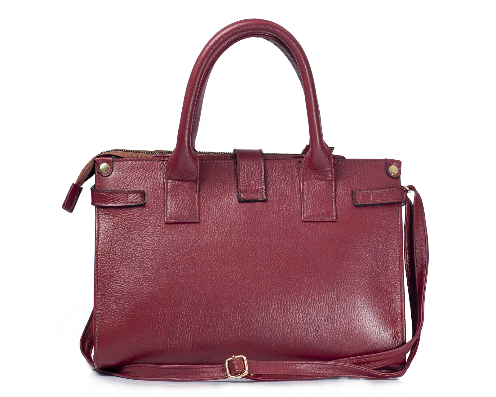 Foto 3 pulgar | Bolso Tipo Satchel A Ángelozano De Piel Vacuna Con Grabado Tipo Cincelado, Color Granada, Modelo Samantha