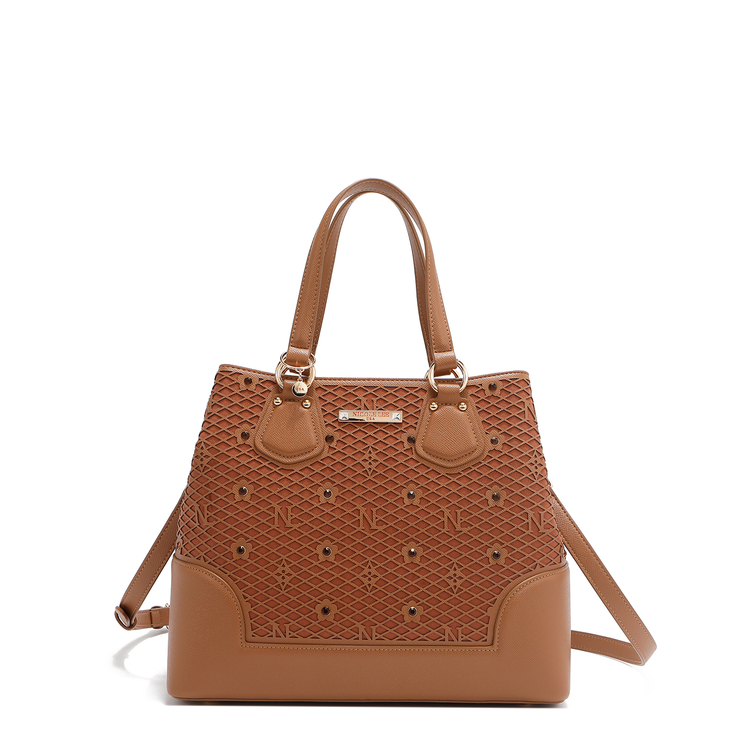 Foto 4 pulgar | Bolsa Satchel De Nicole Lee De Corte Laser Y Pedrería