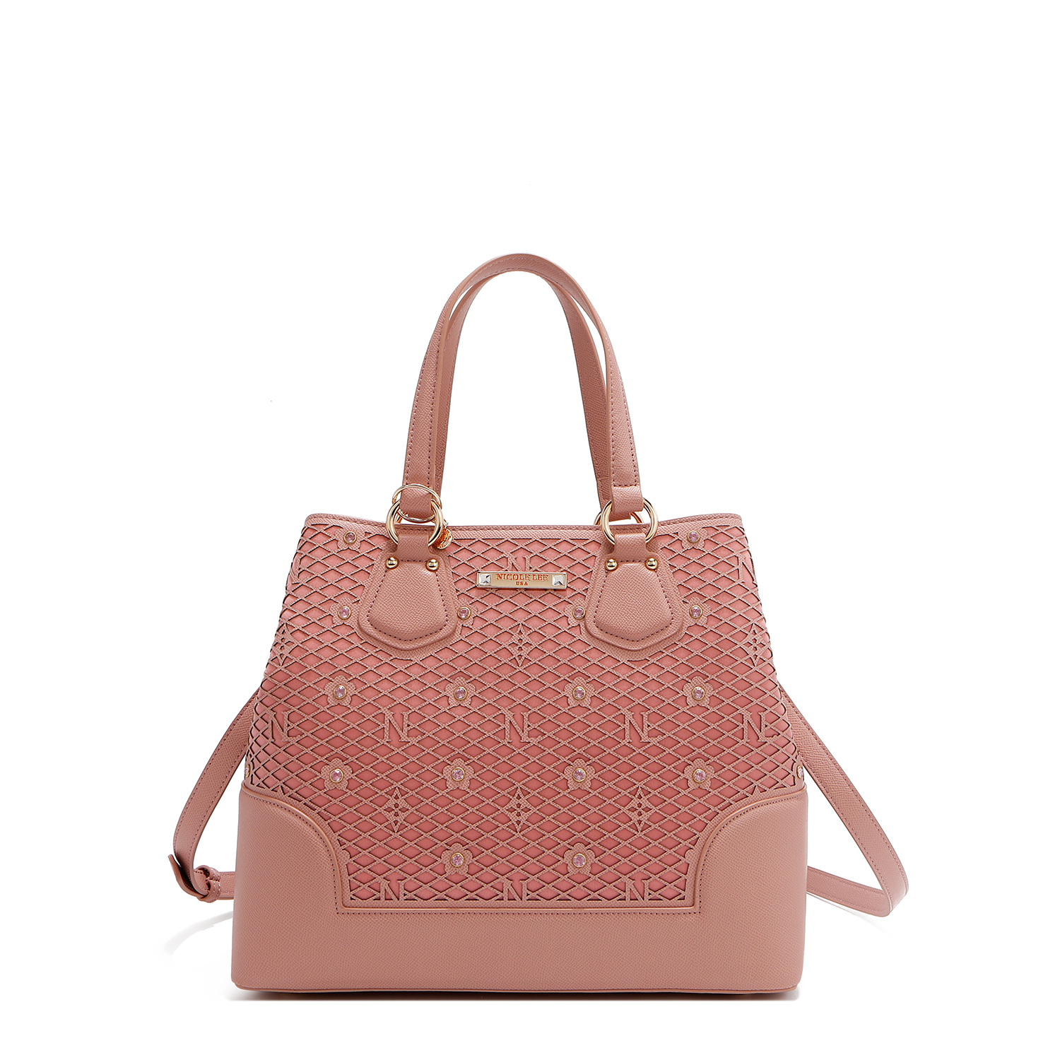 Foto 4 pulgar | Bolsa Satchel De Nicole Lee De Corte Laser Y Pedrería