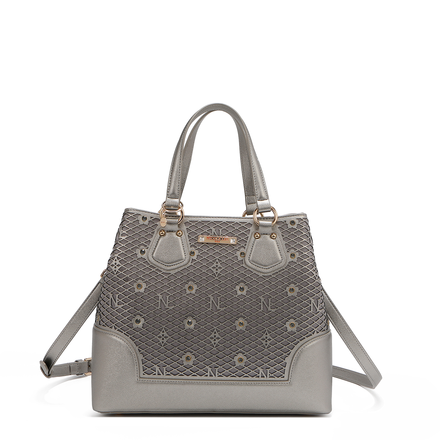 Foto 4 pulgar | Bolsa Satchel De Nicole Lee De Corte Laser Y Pedrería