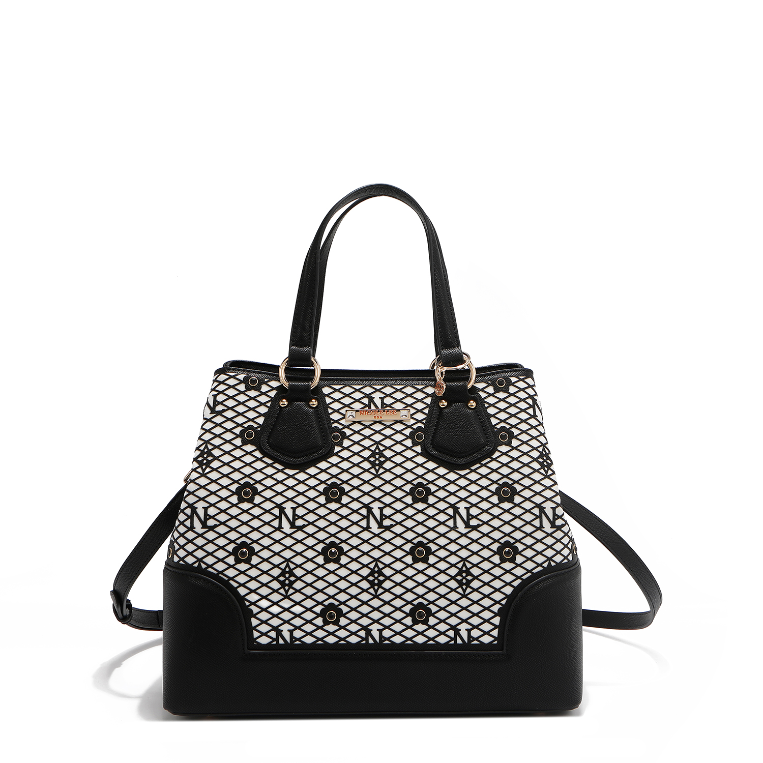 Foto 4 pulgar | Bolsa Satchel De Nicole Lee De Corte Laser Y Pedrería