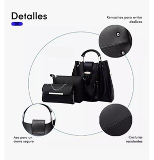 Foto 4 | Xtellar Set 3 Bolsas Bandolera Mujer Cosmetiquera Cartera Borla