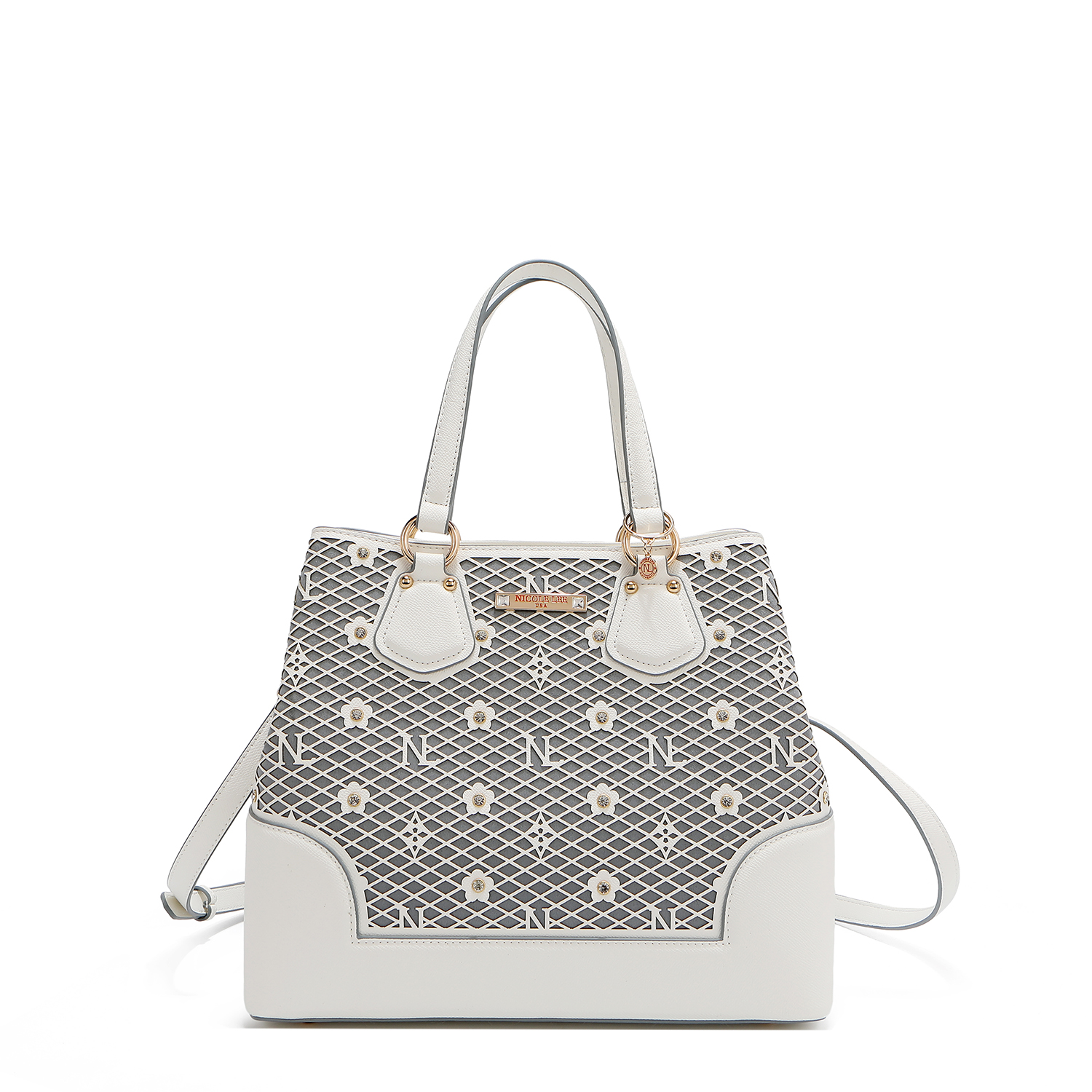 Foto 4 pulgar | Bolsa Satchel De Nicole Lee De Corte Laser Y Pedrería