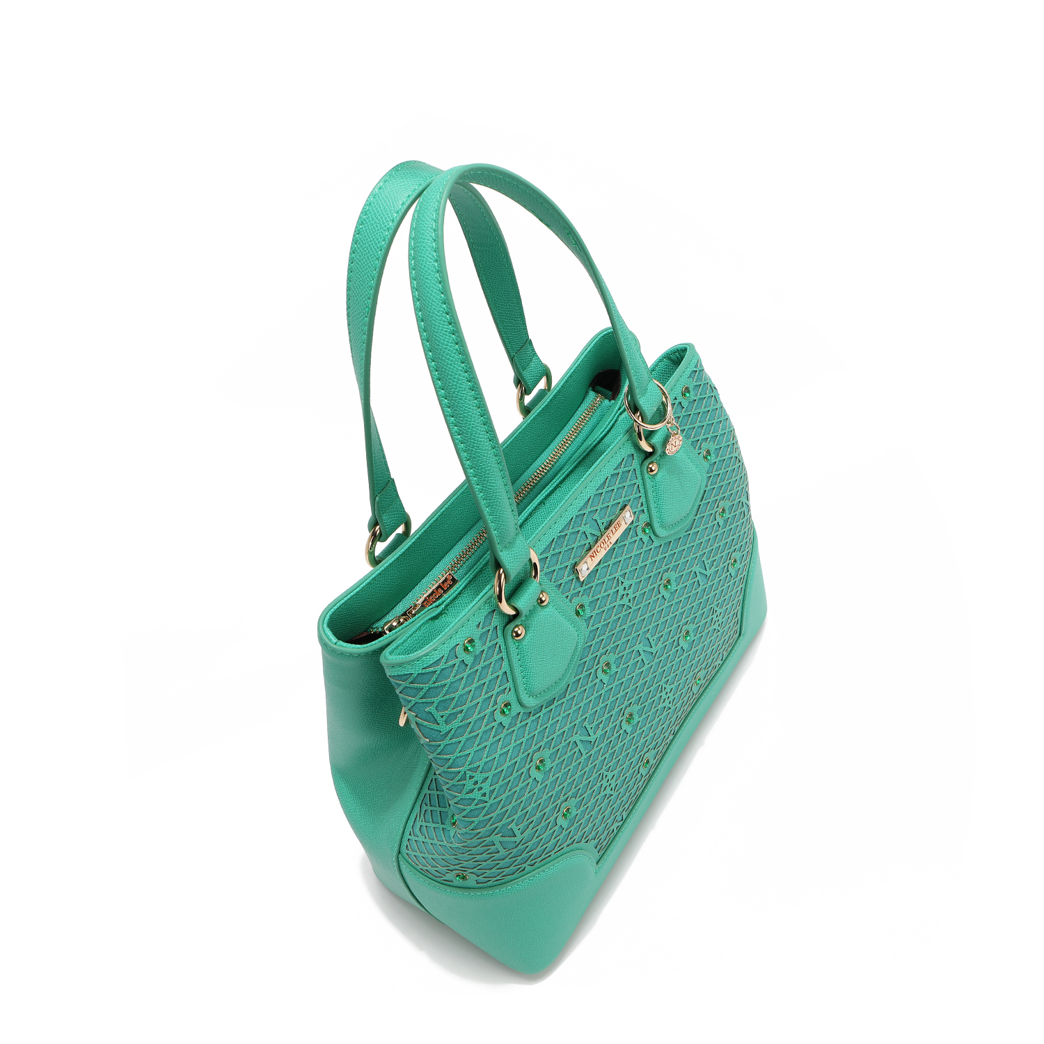 Foto 5 pulgar | Bolsa Satchel De Nicole Lee De Corte Laser Y Pedrería