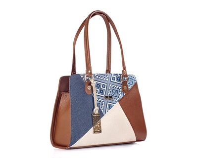 Foto 6 | Bolso Satchel A Ángeloano De Piel Cacuna Con Telar Artesanal, Modelo Salma