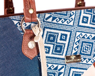 Foto 7 | Bolso Satchel A Ángeloano De Piel Cacuna Con Telar Artesanal, Modelo Salma
