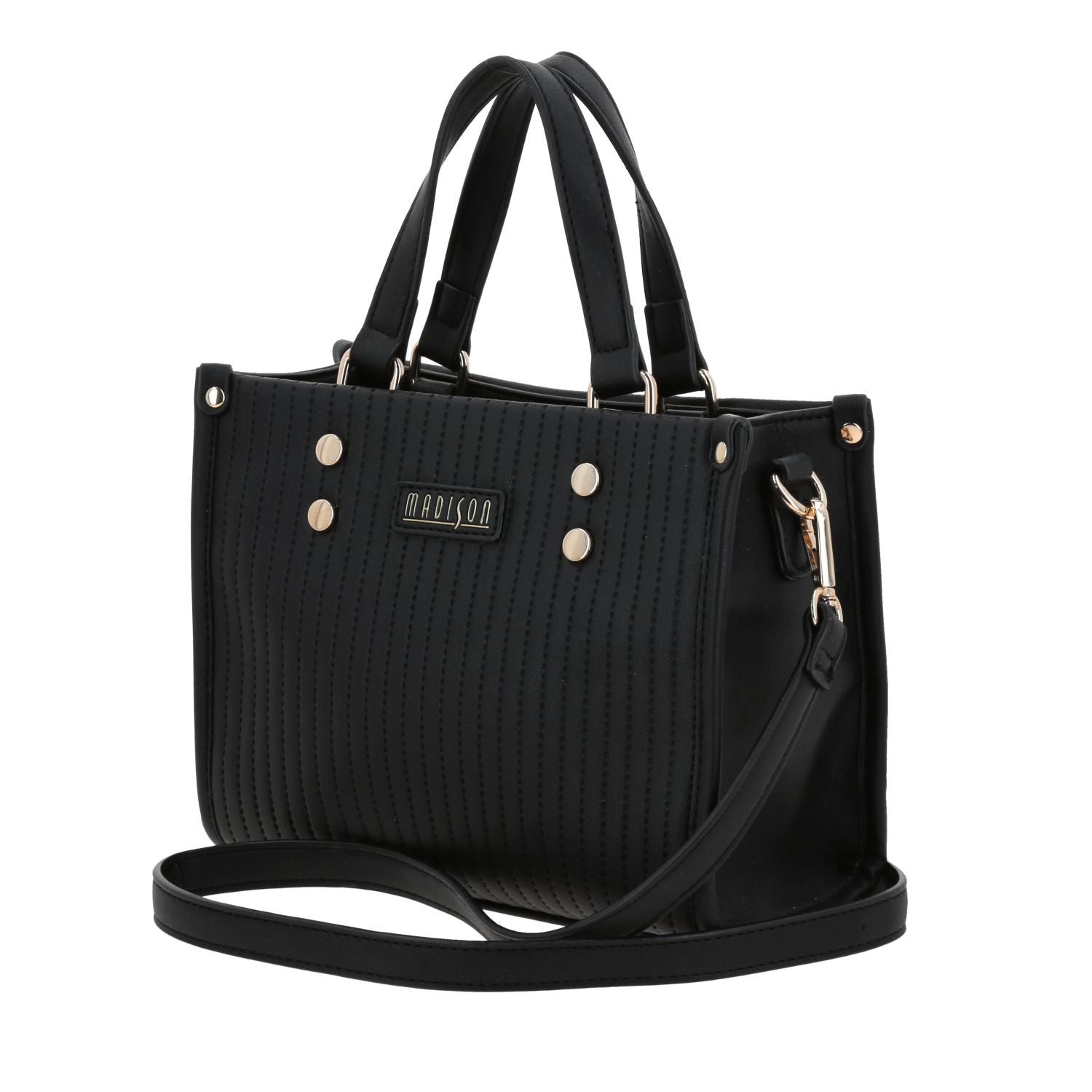 Foto 2 | Bolso Satchel  Negro Madison Lourdes