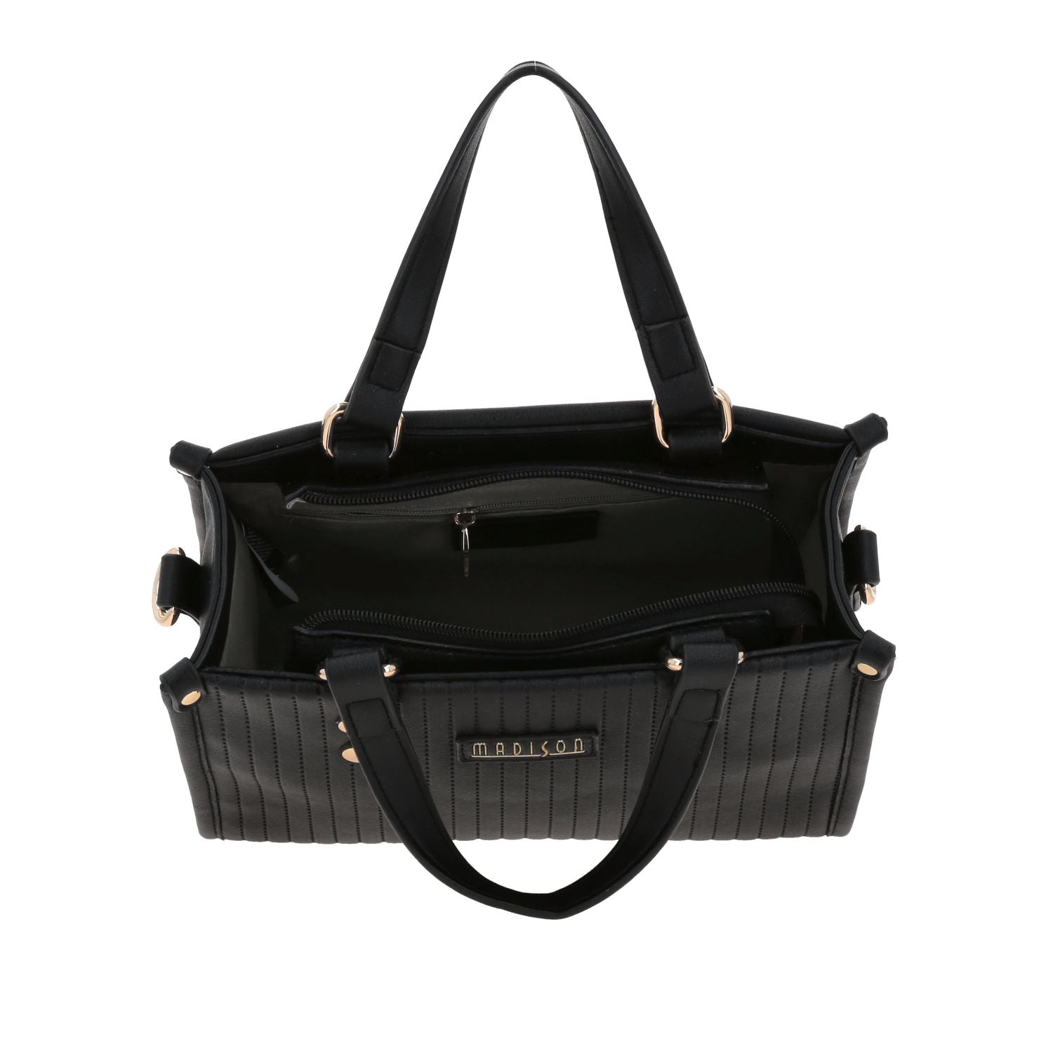 Foto 8 pulgar | Bolso Satchel  Negro Madison Lourdes