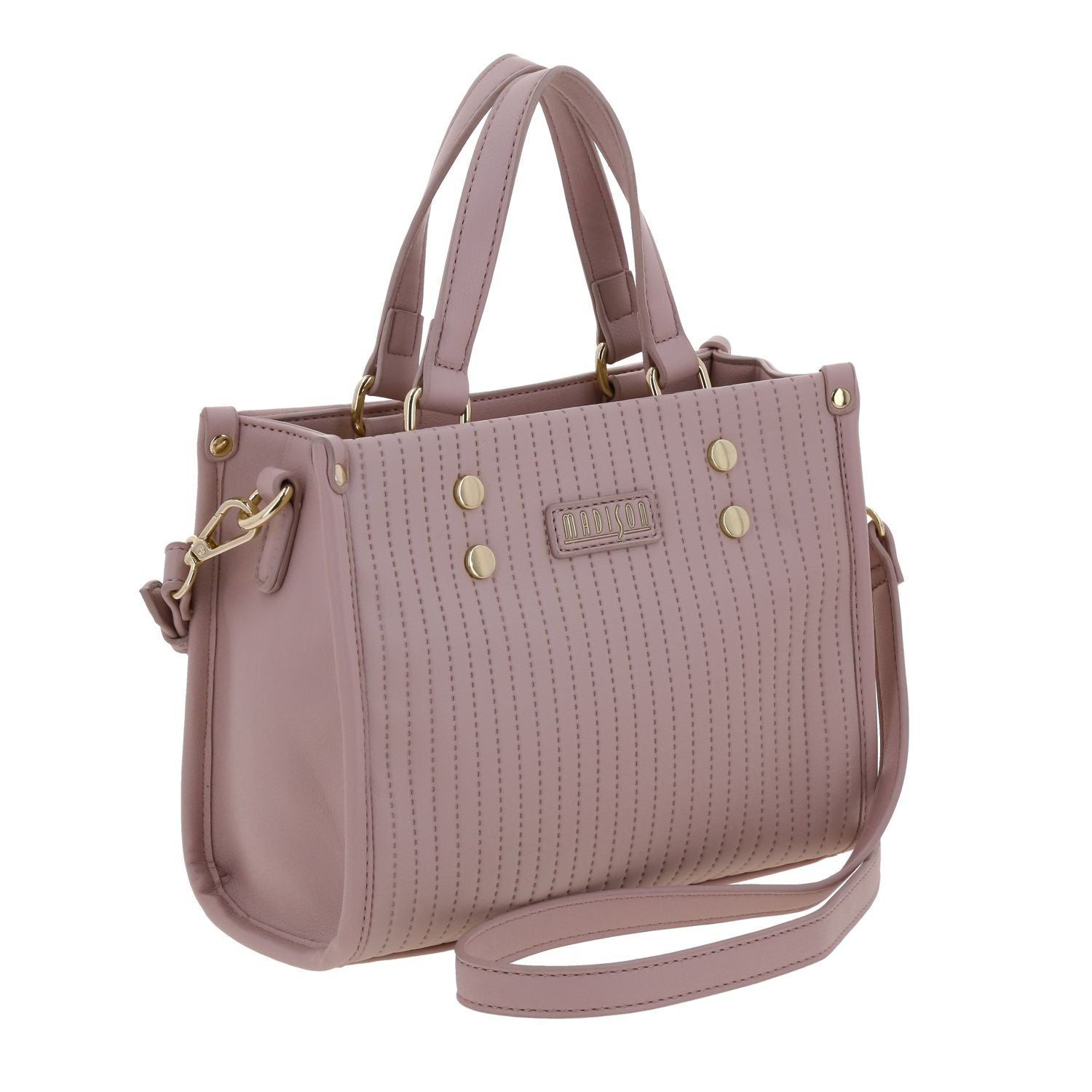 Foto 7 pulgar | Bolso Satchel  Rosa Madison Lourdes