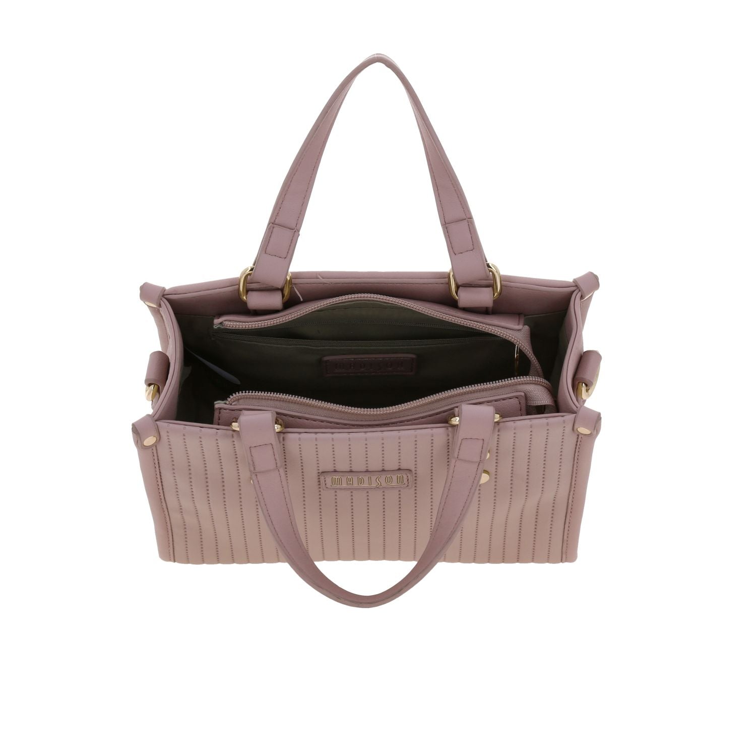 Foto 8 pulgar | Bolso Satchel  Rosa Madison Lourdes