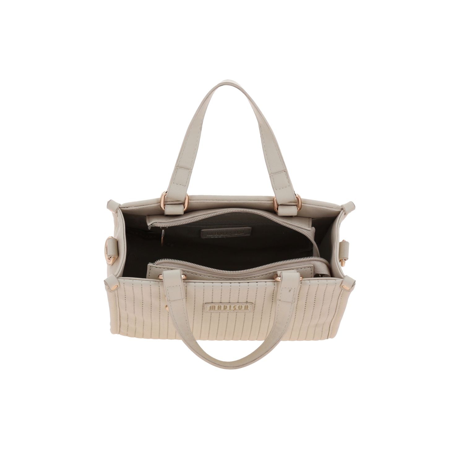 Foto 8 pulgar | Bolso Satchel  Beige Madison Lourdes