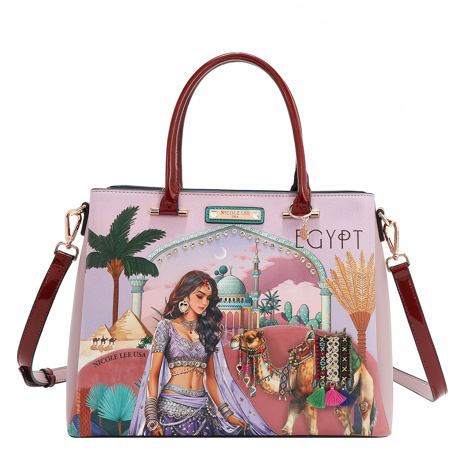 Foto 2 pulgar | Bolsa Satchel De Nicole Lee Estampado Queen Cleopatra