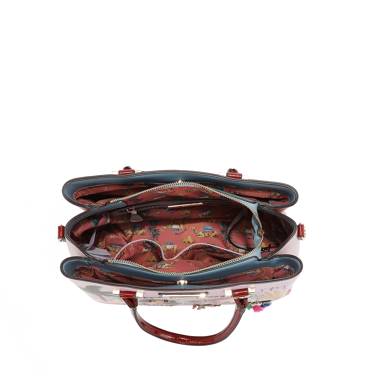 Foto 3 pulgar | Bolsa Satchel De Nicole Lee Estampado Queen Cleopatra