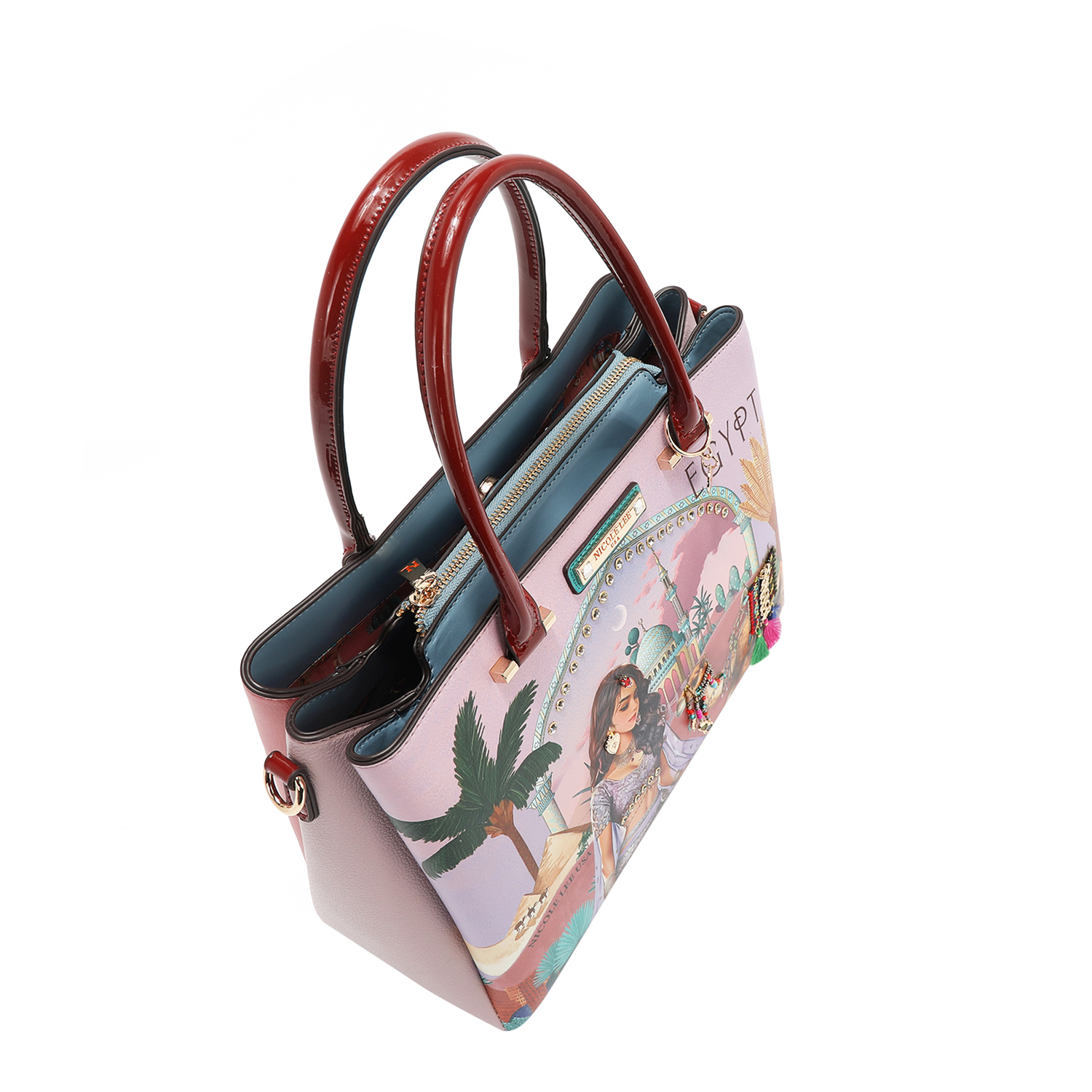 Foto 4 pulgar | Bolsa Satchel De Nicole Lee Estampado Queen Cleopatra