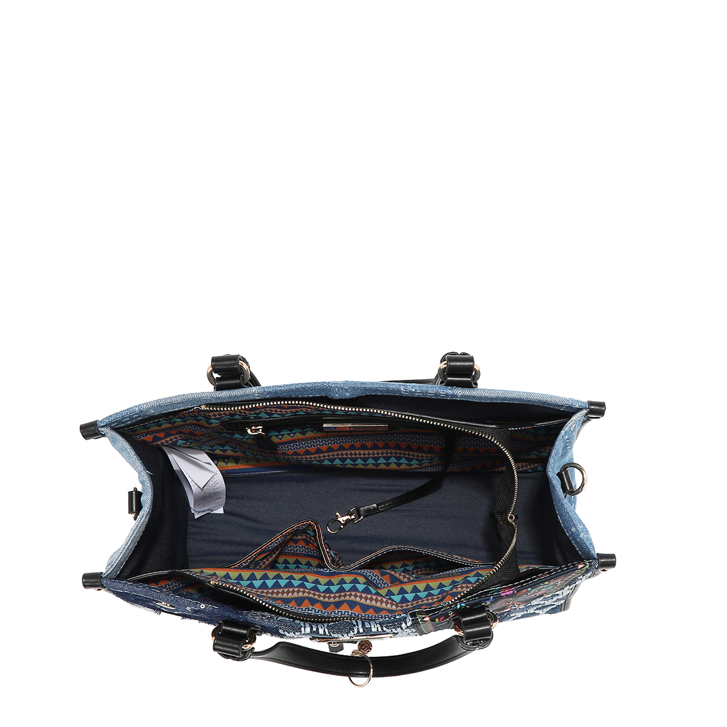 Foto 3 pulgar | Bolsa Shopper De Mezclilla Nicole Lee Bosque De Amor