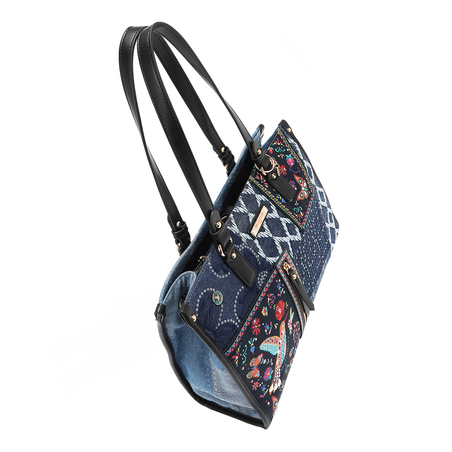 Foto 4 pulgar | Bolsa Shopper De Mezclilla Nicole Lee Bosque De Amor