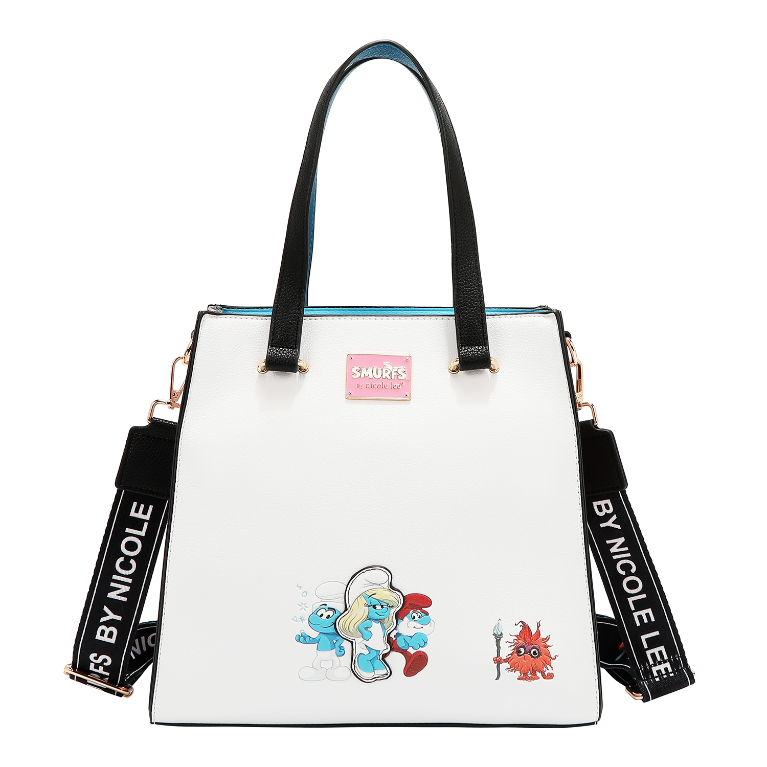 Foto 1 | Bolsa Satchel Estampada Smurfs By Nicole Lee